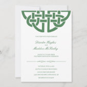 Classic Celtic Knot Green & White Handfasting Invitation (Front)