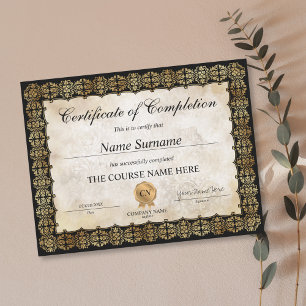 Classic Certificate of Completion Award Diploma