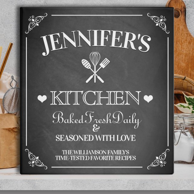 Classic Chalkboard Custom Recipe 3 Ring Binder (Creator Uploaded)