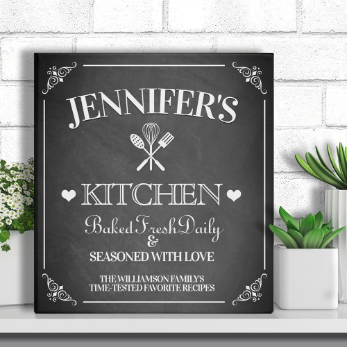 Classic Chalkboard Custom Recipe 3 Ring Binder