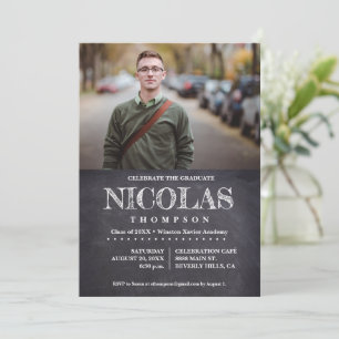 Classic Chalkboard Male Celebrate the Graduate Invitation