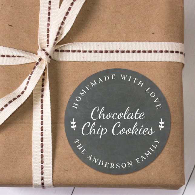 Classic Chalkboard Personalized Baking Gift Classic Round Sticker (Creator Uploaded)