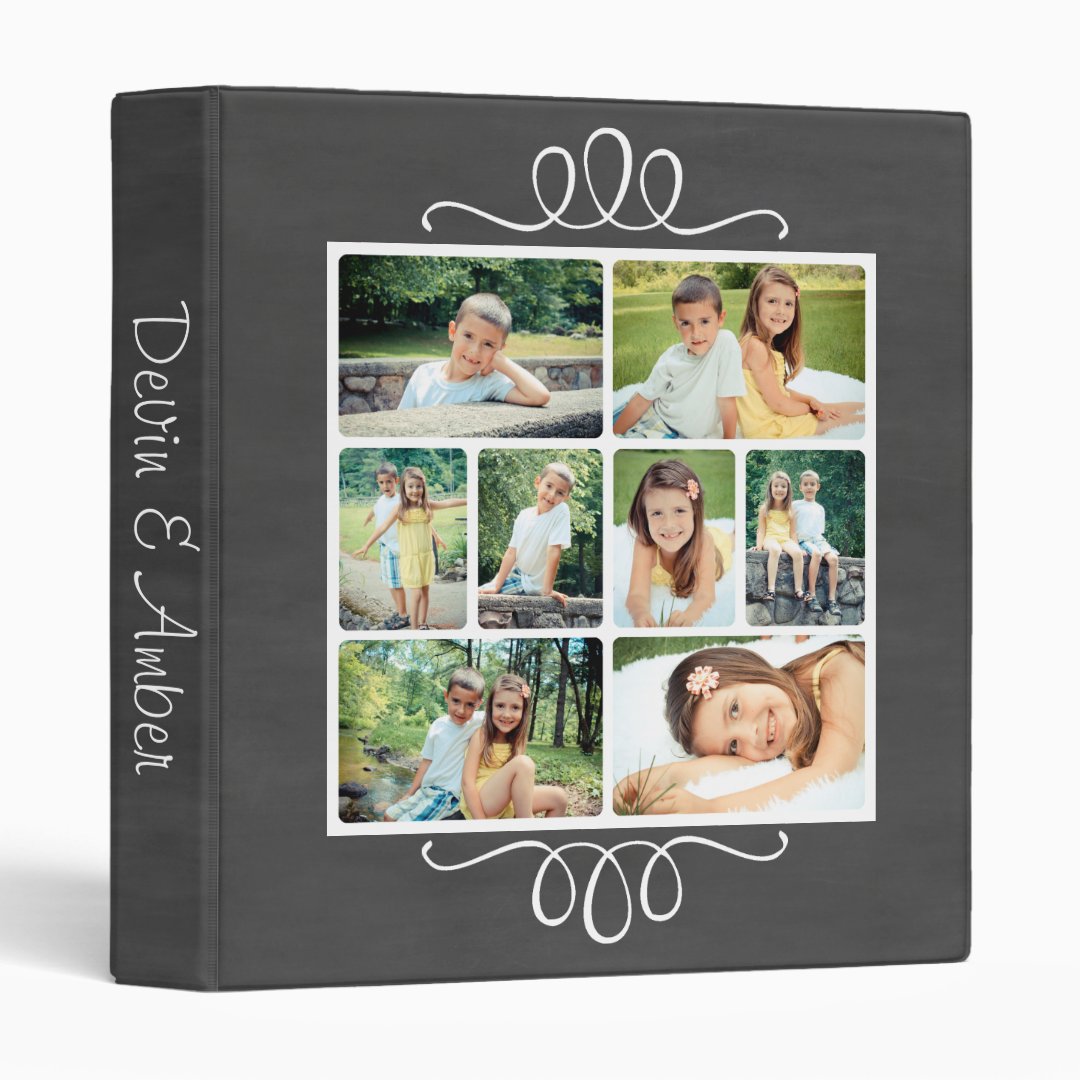 Classic Chalkboard Photo Album with Chic Details Binder Zazzle