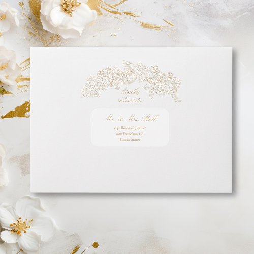 Classic Champagne Wedding Guest Address Labels