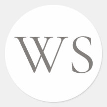 Classic Charcoal Gray Monogram Envelope Seal