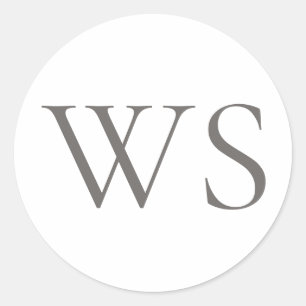 Classic Charcoal Gray Monogram Envelope Seal