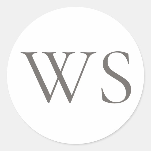 Classic Charcoal Gray Monogram Envelope Seal (Front)