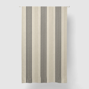 Classic Charcoal Ticking Stripe Pattern Blackout Curtains