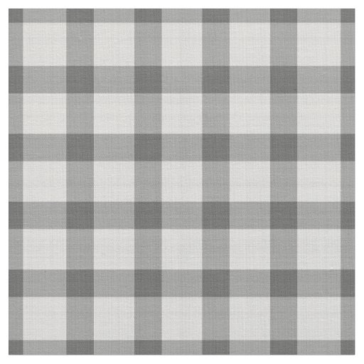 Classic Charcoal & White Check Plaid Fabric
