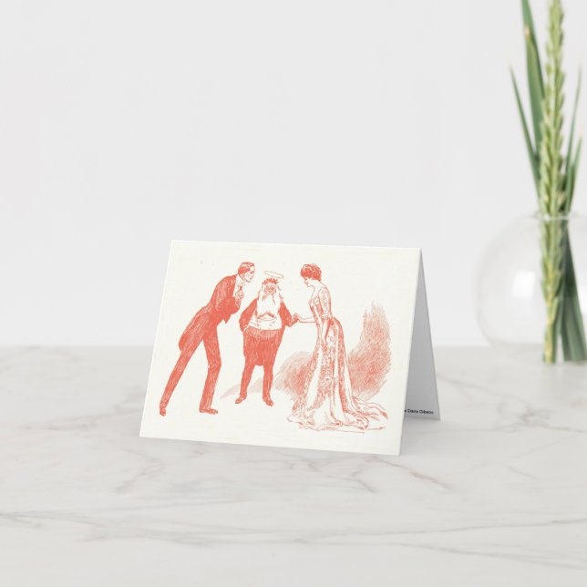 Classic Charles Dana Gibson Christmas Card (Front)