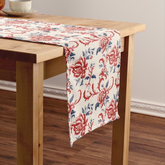 Classic Charm: French Red Provincial Inspirations Long Table Runner (In Situ)
