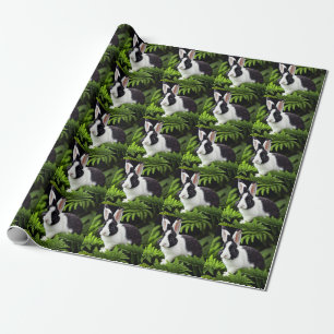 "Classic Charm: The Black and White Bunny Rabbit" Wrapping Paper