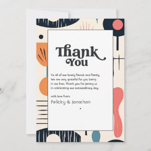 Classic Charm Vintage Retro Wedding Thank You Card