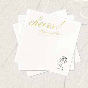 Classic Chartreuse Cheers Elegant Wedding Napkins