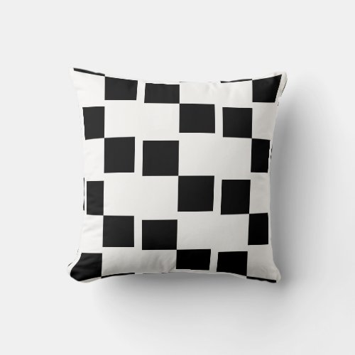 Classic checker board back and white pattern throw throw pillow