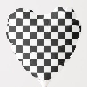 Classic Checkerboard Black White Pattern Balloon