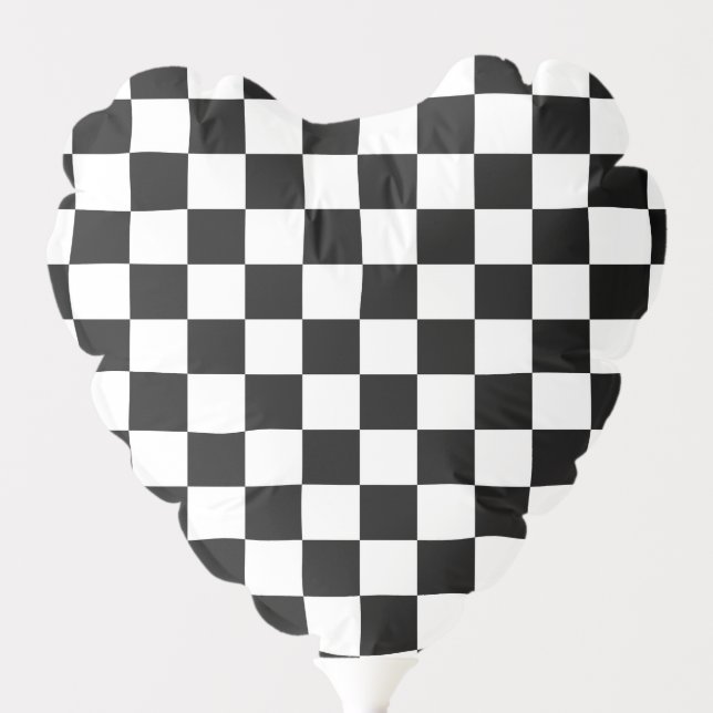Classic Checkerboard Black White Pattern Balloon (Front)