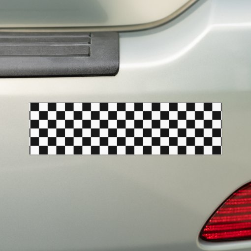 Classic Checkerboard Black White Pattern Bumper Sticker | Zazzle