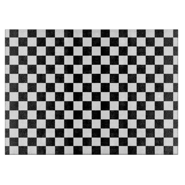 Classic Checkerboard Black White Pattern Cutting Board (Front)