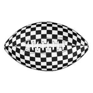 Classic Checkerboard Black White Pattern Football