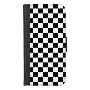 Classic Checkerboard Black White Pattern iPhone 8/7 Wallet Case