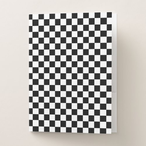 Classic Checkerboard Black White Pattern Pocket Folder