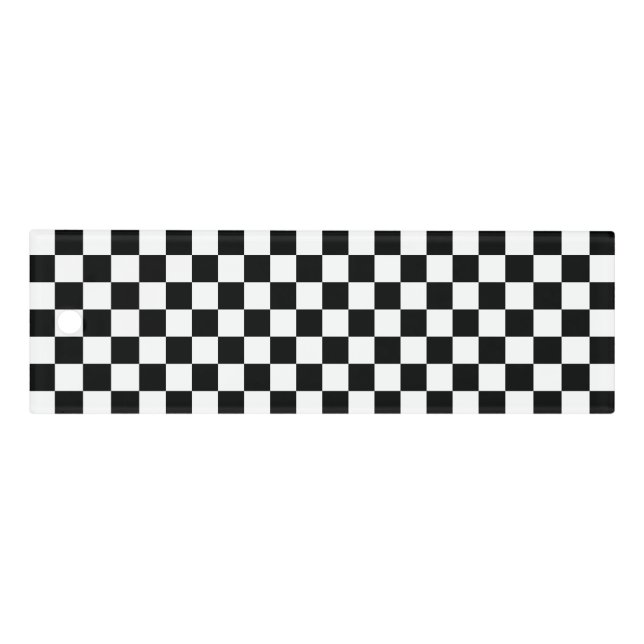 Classic Checkerboard Black White Pattern Ruler (Front)