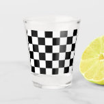 Classic Checkerboard Black White Pattern Shot Glass