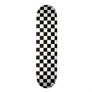 Classic Checkerboard Black White Pattern Skateboard
