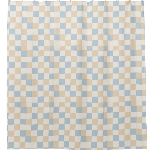 Classic Checkerboard Patchwork Pattern Shower Curtain