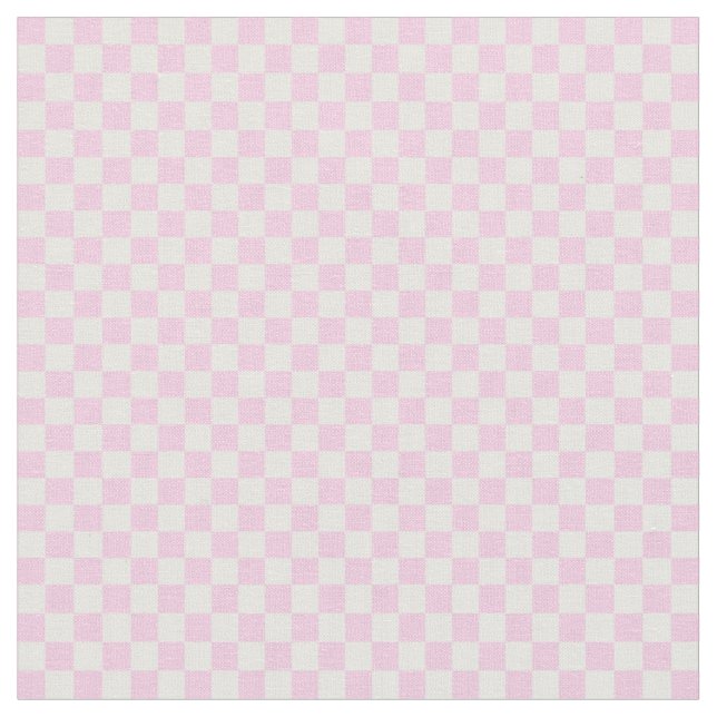 Classic Checkerboard Pink Pattern Fabric (Close Up)