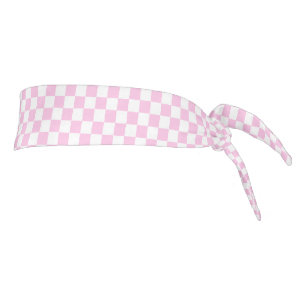 Classic Checkerboard Pink Pattern Tie Headband