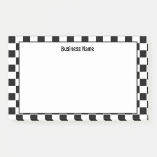 Classic Checkered Black and White Post-It Notes