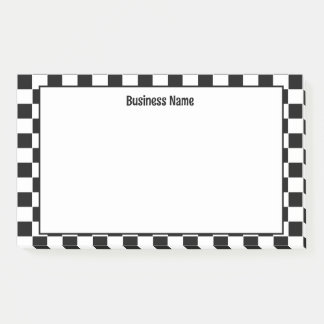 Classic Checkered Black and White Post-It Notes