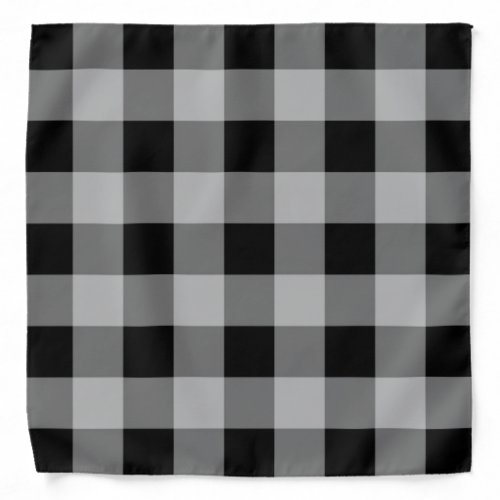 Classic Checkered Gray and Black Checker Bandana