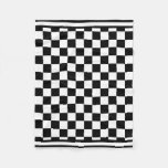 Classic Checkered I Bleed Racing Check Black White Fleece Blanket at Zazzle