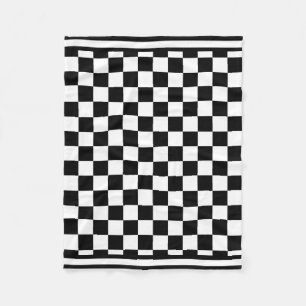 Classic Checkered I Bleed Racing Check Black White Fleece Blanket