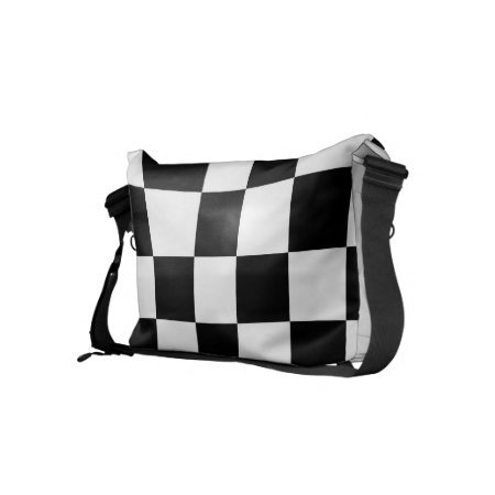 Classic Checkered I Bleed Racing Check Black White Small Messenger Bag