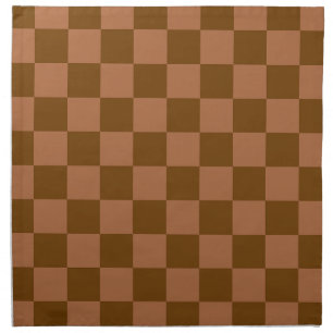 Classic Checkered Pattern: Brown and Tan Square Cloth Napkin