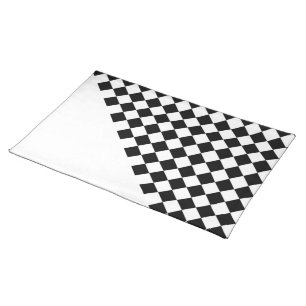 Classic Checkered Racing Check Black and White Placemat