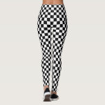 Classic Checkered Racing Flag Check Black White Leggings