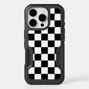 Classic Checkered Racing Flag Check Black White iPhone 16 Pro Case