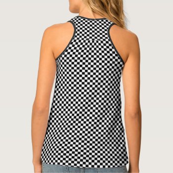 Classic Checkered Racing Flag Check Black White Tank Top by SportsFanHomeDecor at Zazzle