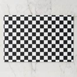 Classic Checkered Racing Sport Check Black White Paper Pad