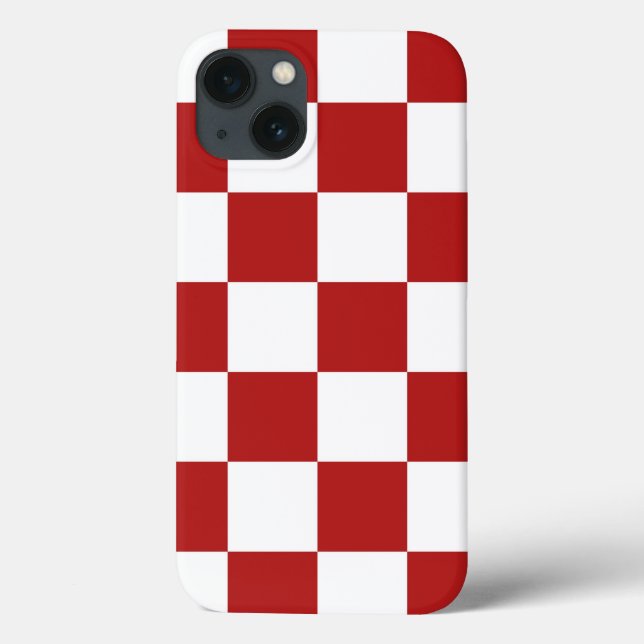 Classic Checkered Red and White Pattern Case-Mate iPhone Case (Back)