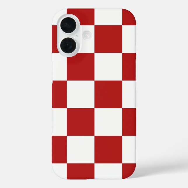 Classic Checkered Red and White Pattern Case-Mate iPhone Case (Back)