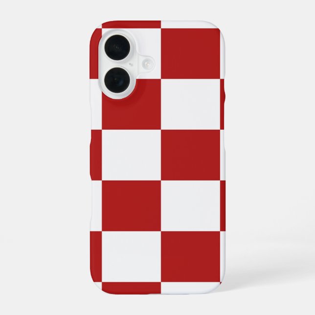 Classic Checkered Red and White Pattern Iphone Case (Back)