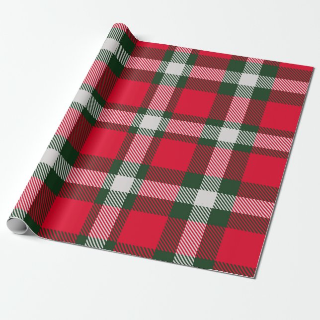 Classic Checkered Tartan Seamless design Backgroun Wrapping Paper (Unrolled)