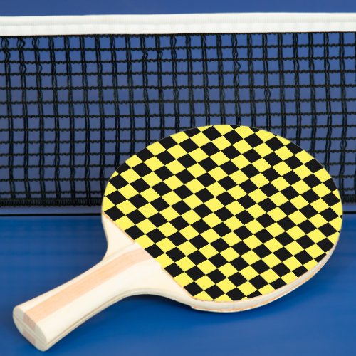 Classic Checkered Yellow and Black pattern  Ping Pong Paddle