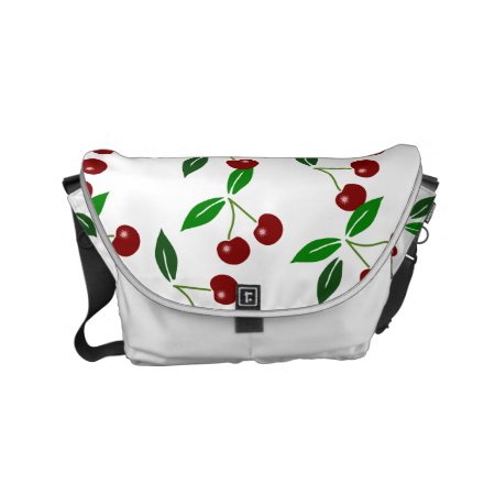 Classic Cherry Fruit And Leaf Messenger Bag 1